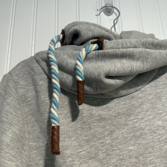 Naketano Gray Tunic Sweatshirt Cowl Neck Size Medium - Picture 5 of 8